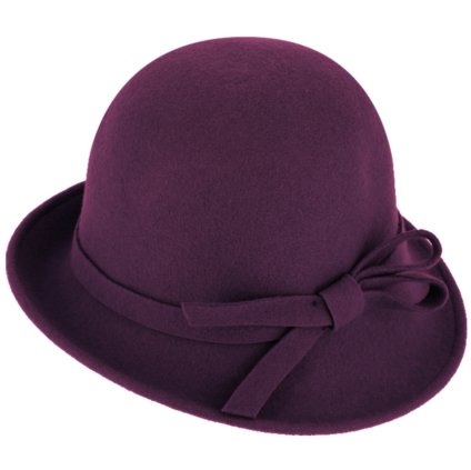 Dámský fialový plstěný klobouček Cloche - Fiebig