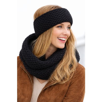 Dámská černá zimní čelenka - Fiebig