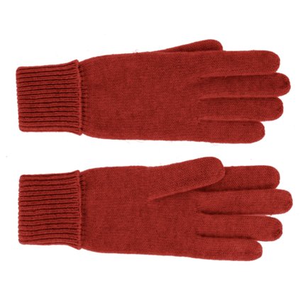 Dámské červené rukavice -  Fiebig vlna a kašmír