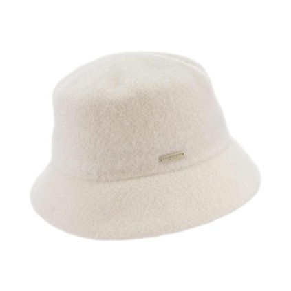 Bucket hat - zimní bílý vlněný klobouček - Seeberger