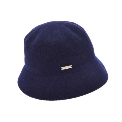 Bucket hat - zimní modrý vlněný klobouček - Seeberger