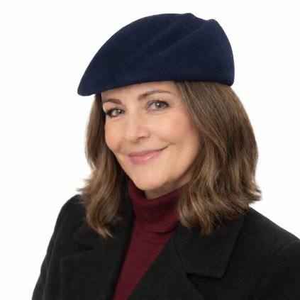 Dámská modrá plstěná lodička - bekovka -  Seeberger