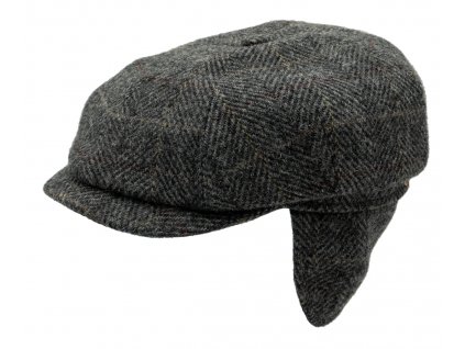 Zimní šedá bekovka Hatteras od Mayser - vlněná zimní bekovka - Harris Tweed