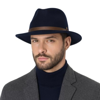 Cestovní nemačkavý voděodolný modrý klobouk Mayser - Marvin Mayser