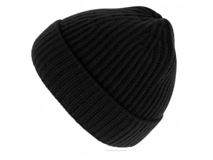 Pletená zimní černá čepice s kašmírem - Fiebig