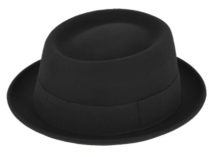 Plstěný klobouk porkpie Crushable - Fiebig  - černý klobouk 305017