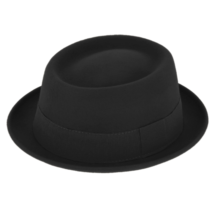Plstěný klobouk porkpie Crushable - Fiebig  - černý klobouk 305017