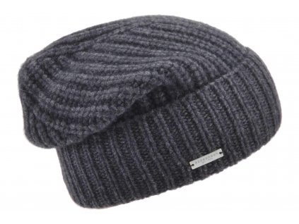 Kašmírová objemná šedá čepice od Seeberger - Big Beanie Cashmere