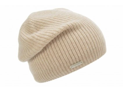 Kašmírová béžová čepice od Seeberger - Beanie Cashmere