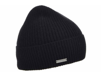 Kašmírová černá čepice od Seeberger - Classic Cashmere