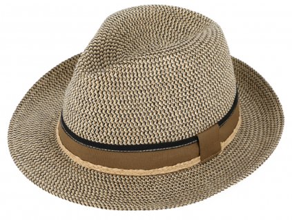 Letní béžový fedora klobouk od Fiebig - Traveller Toyo Melange