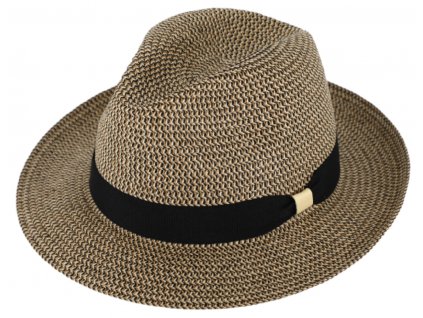 Letní hnědý fedora klobouk od Fiebig - Traveller Toyo