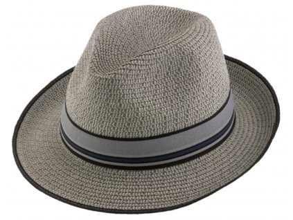 Letní šedý fedora klobouk od Fiebig - Traveller Melange