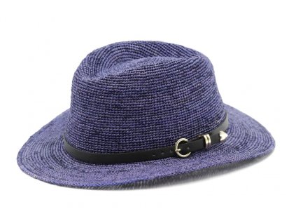 Letní slaměný klobouk Fedora - Marone Violette