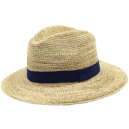 Letní slaměný klobouk s modrou stuhou - Marone Roma