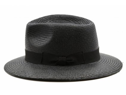 Panamský klobouk Fedora s hedvábnou stuhou - ručně pletený -  Ekvádorská panama - Marone