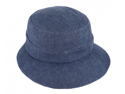 Letní dámský lněný modrý klobouček  - Fiebig 1903