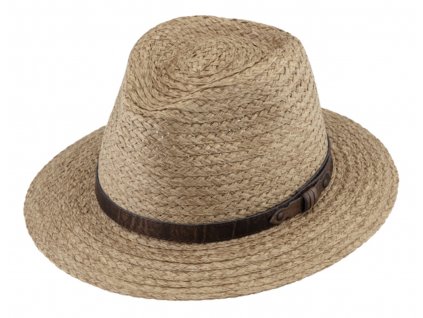 Unisex letní klasicky Fedora klobouk - od Fiebig s koženým paskem