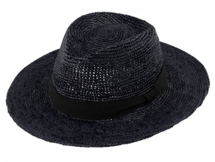 Fedora Raffia - slaměný černý klobouk - Bestseller