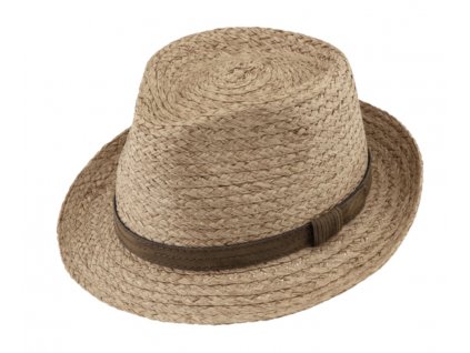 Unisex letní klobouk Trilby od Fiebig - Camel