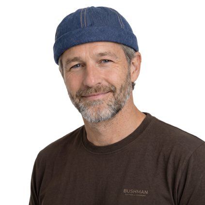 Lněná čepice - Docker modrá