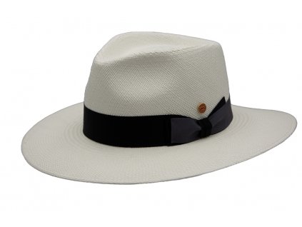 Luxusní  panamský klobouk - klobouk Fedora - ručně pletený, UV faktor 80 -  Ekvádorská panama - Mayser Nizza
