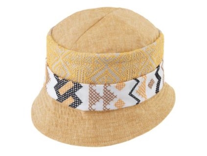 Bucket hat - letní žlutý lněný klobouček - Fiebig 1903