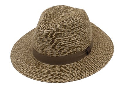 Slaměný hnědý nemačkavý klobouk - Fedora Toyo