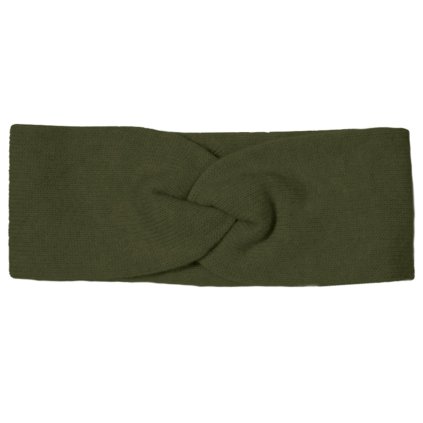 Dámská kašmírová zelená zimní čelenka - Fiebig