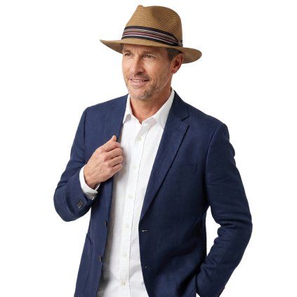 Letní Fedora klobouk - Fiebig Cognac