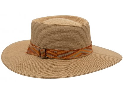 Letní dámský klobouk - porkpie s širší krempou - Mayser - UV faktor 80 - Mayser Astrid