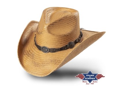 Slaměný western klobouk - Stars and Stripes - Rock