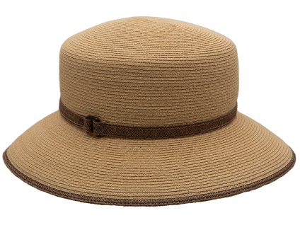 Luxusní dámský nemačkavý béžový klobouk Fedora - ručně šitý, UV faktor 80 -  Mayser eileen