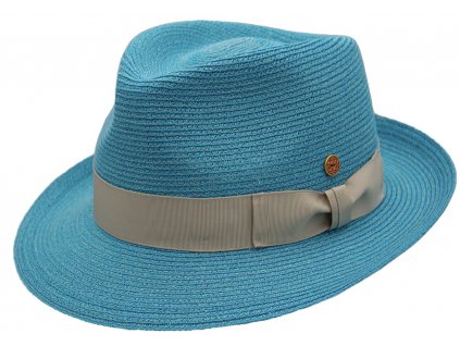 Tyrkysový crushable (nemačkavý) letní klobouk Trilby  - Mayser Maleo, UV faktor 80