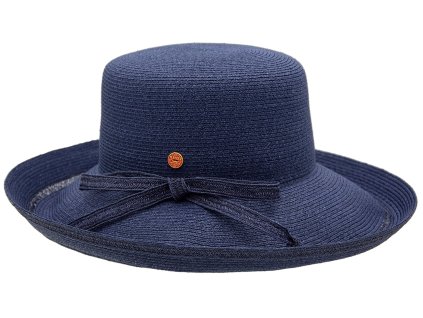 Dámský modrý crushable letní slaměný klobouk Lilien - Mayser
