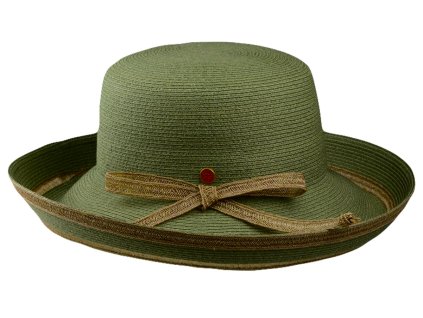 Dámský želený crushable letní slaměný klobouk Lilien - Mayser
