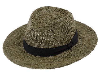Fedora Raffia - slaměný olivový klobouk - Bestseller