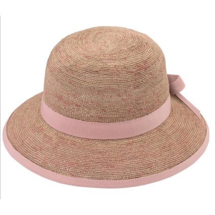 Dámský letní nemačkavý slaměný klobouk Cloche  - Crochet Cloche Rose Melanž