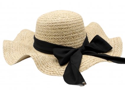 Letní dámský slaměný klobouk s širokou krempou - Brim Hat Raffia