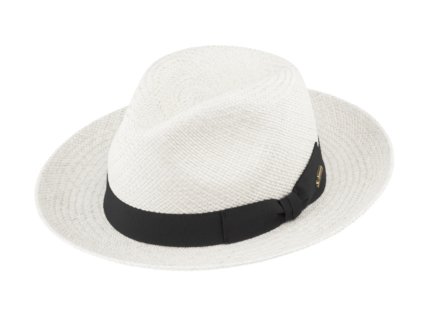 Letní bílá ekvádorská panama Fedora  - ručně pletený klobouk
