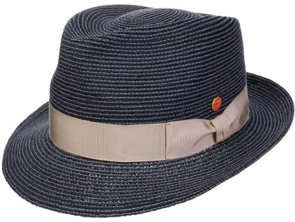 Modrý crushable (nemačkavý) letní klobouk Trilby  - Mayser Maleo