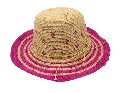 Dámský letní nemačkavý slaměný klobouk Cloche  - Crochet Cloche