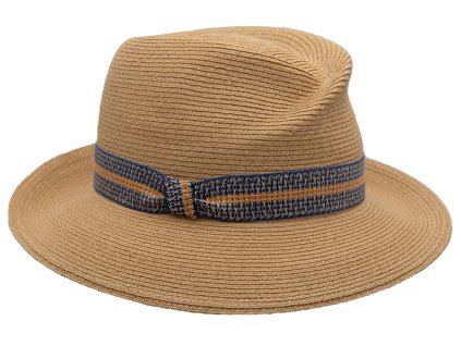 Luxusní dámský nemačkavý béžový klobouk Fedora - ručně šitý, UV faktor 80 -  Mayser Simone