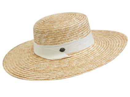 Letní slaměný klobouk s širší krempou - Boater Hat