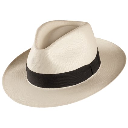 Luxusní panamský klobouk - Panama Fedora se stuhou - Panama CLASSIC