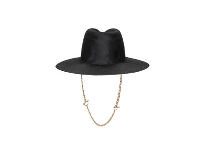 Letní slaměný fedora klobouk Ruslan Baginskiy - Chain Strap Straw Fedora Hat