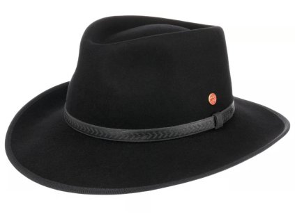 Cestovní nemačkavý voděodolný černý klobouk Mayser - Cowboy Hat