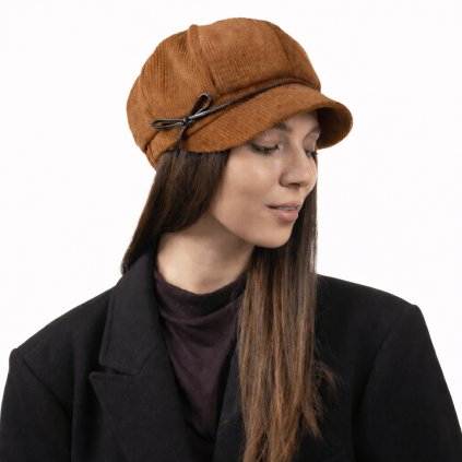 Dámská hnědá manšestrová bavlněná bekovka