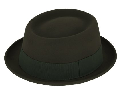 Plstěný klobouk porkpie - Fiebig  - olivový klobouk