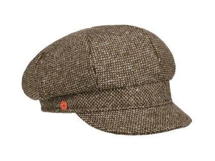 8-dílna bekovka od Mayser - Coco Tweed Newsboy Cap - hnědý tvíd (béžová)